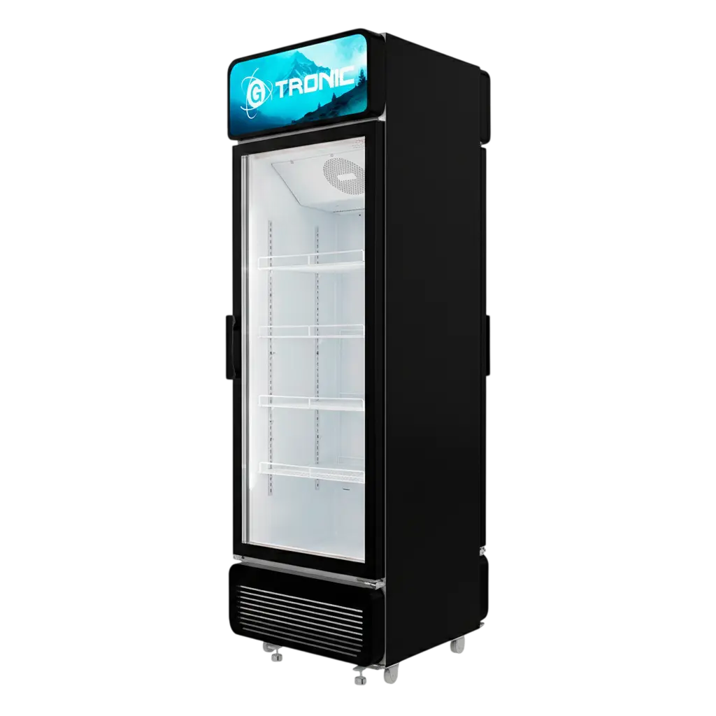 GTRONIC NEVERA EXHIBIDORA NEGRA 440L