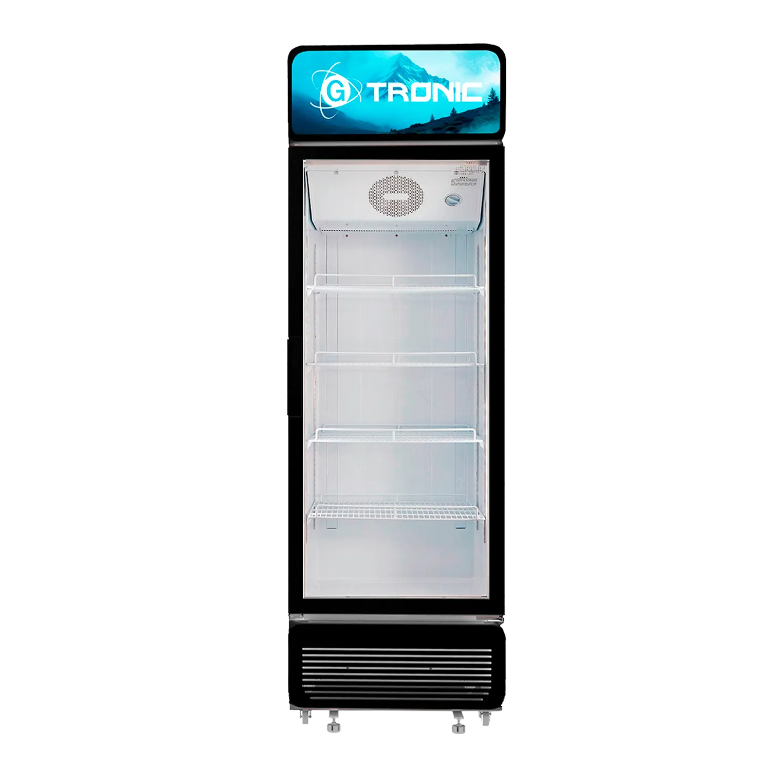 GTRONIC NEVERA EXHIBIDORA NEGRA 440L