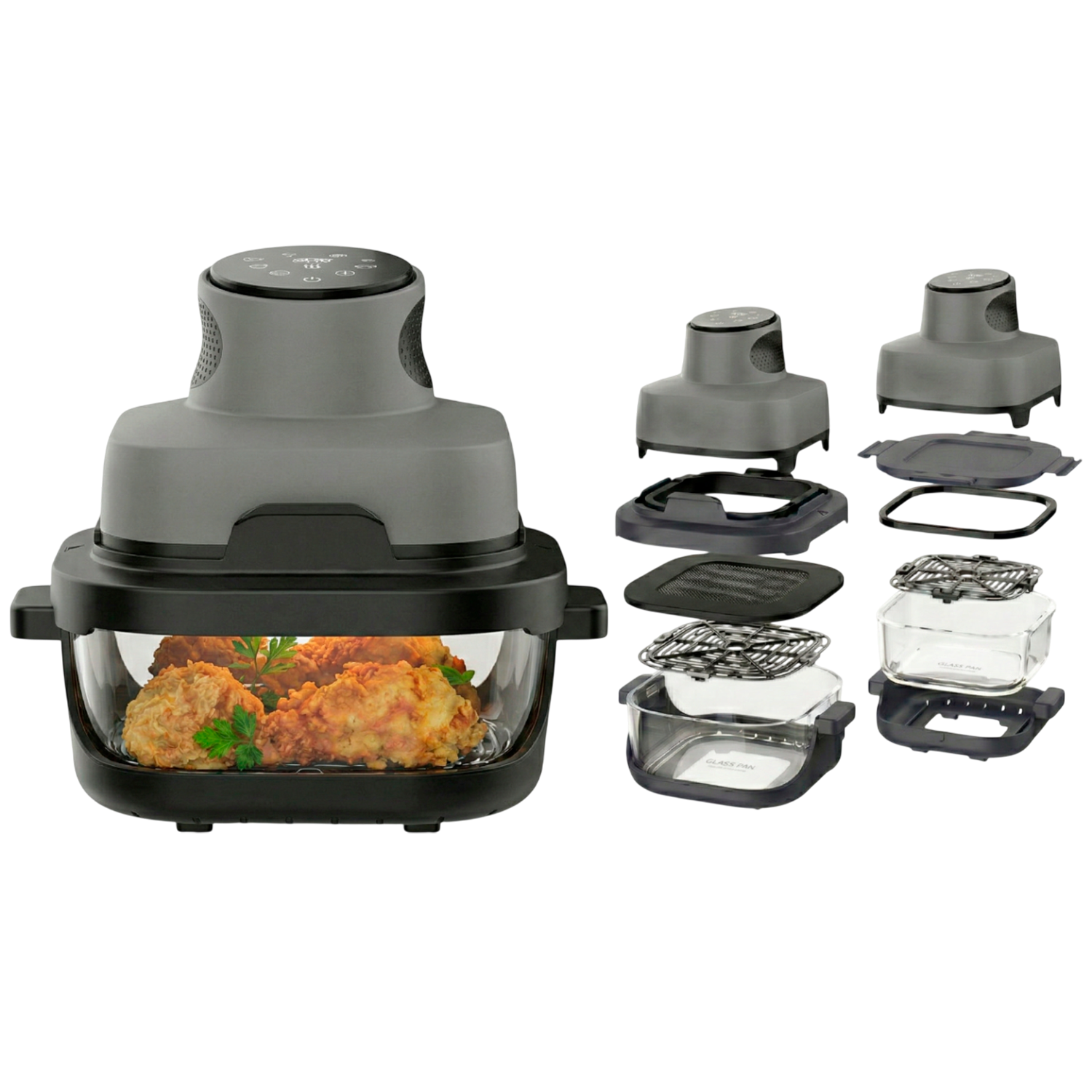 GTRONIC AIR FRYER HONOR GLASS 1550W