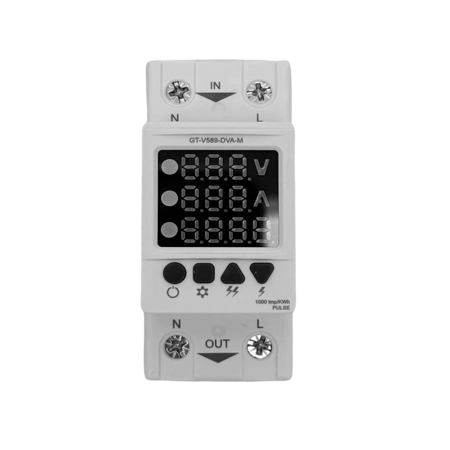 PROTECTOR DE VOLTAJE GTRONIC 1-63A RIEL DIN CON MEDIDOR KWH
