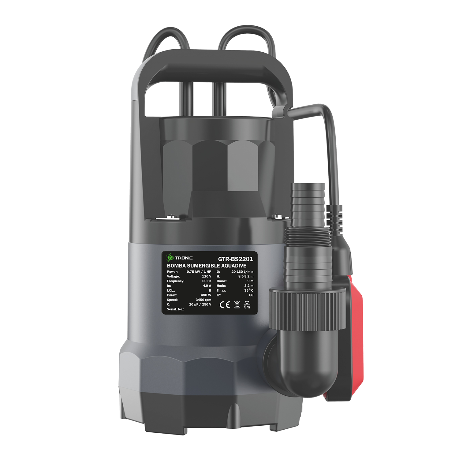 BOMBA SUMERGIBLE GTRONIC AQUADIVE 1HP
